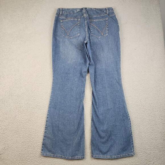 Y2K Lane Bryant Flare Leg Jeans Women's 2 Stretch Mid Rise Denim Pants Venezia - Picture 2 of 8